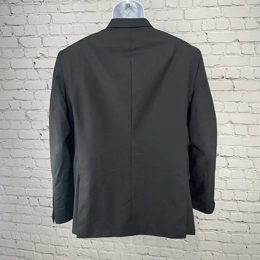 Jos A Bank 1905 Black 100% Wool Slim Fit 2 Button Vented Notch Suit Blazer 43R